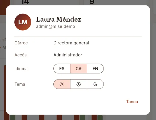 El diàleg «El meu perfil».
