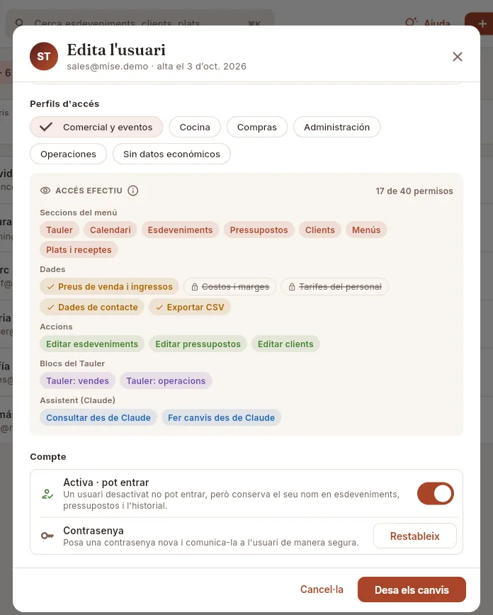 La fitxa d'un usuari, desplaçada fins al seu compte.