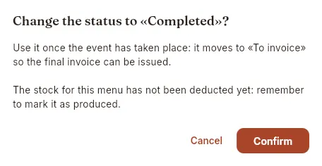 Before changing the status, Mise explains what it involves (not confirmed).