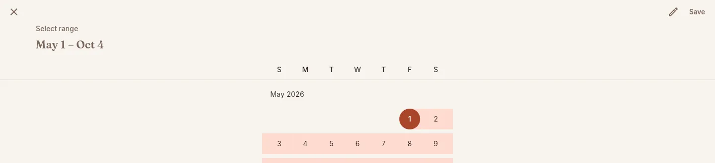 Custom period: the calendar for choosing the range.