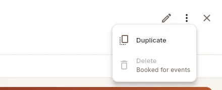 More options on the menu page.