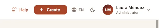 The right-hand part of the top bar.