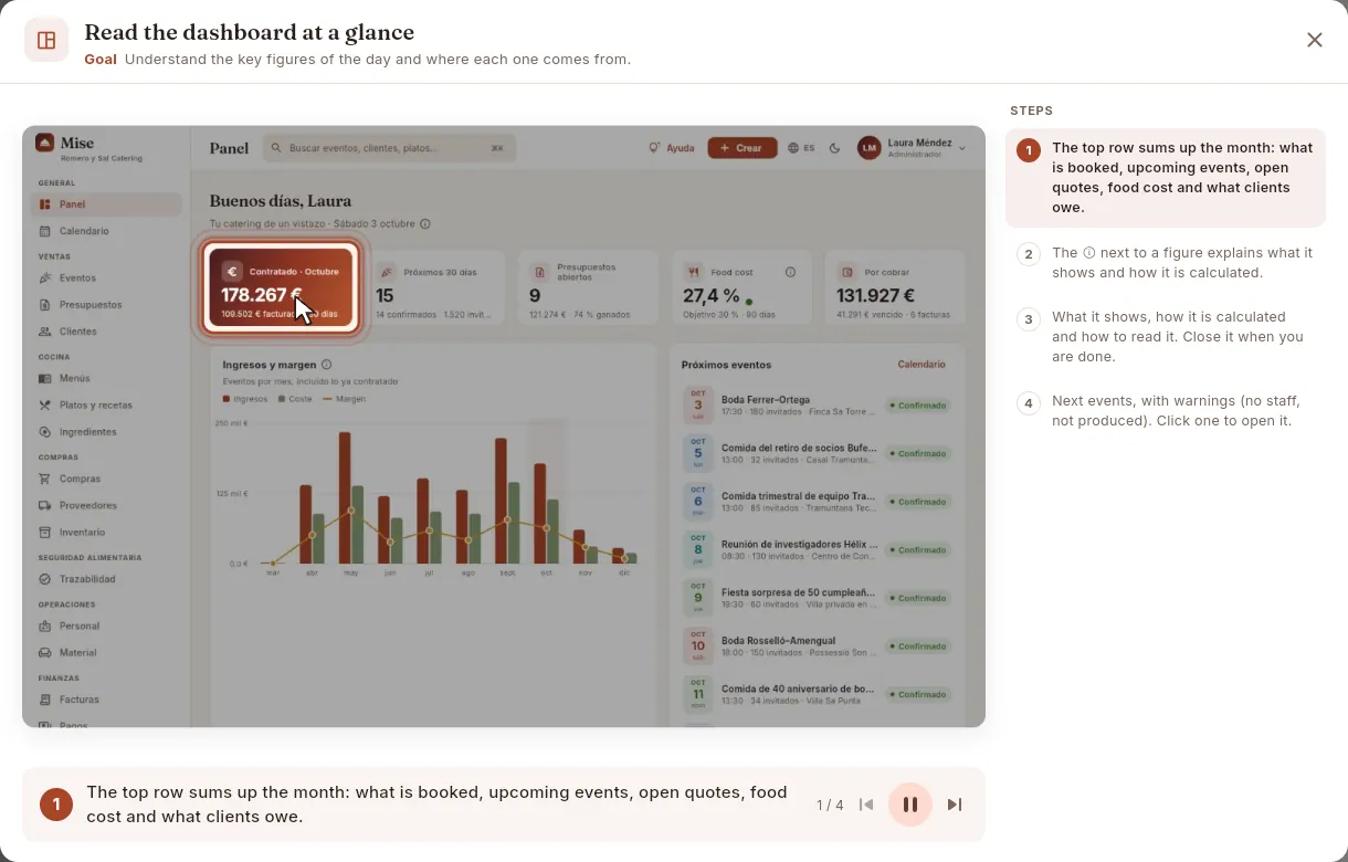 An interactive guide playing.