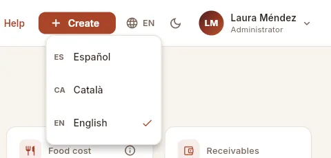 The language selector.