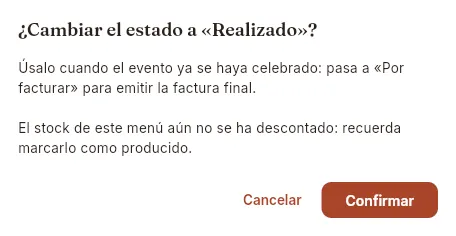 Antes de cambiar el estado, Mise explica qué supone (sin confirmar).