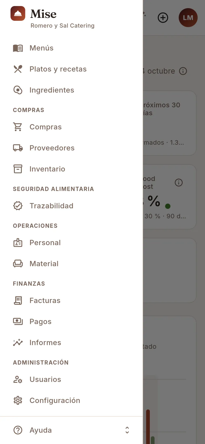 En el móvil: al final del menú lateral.